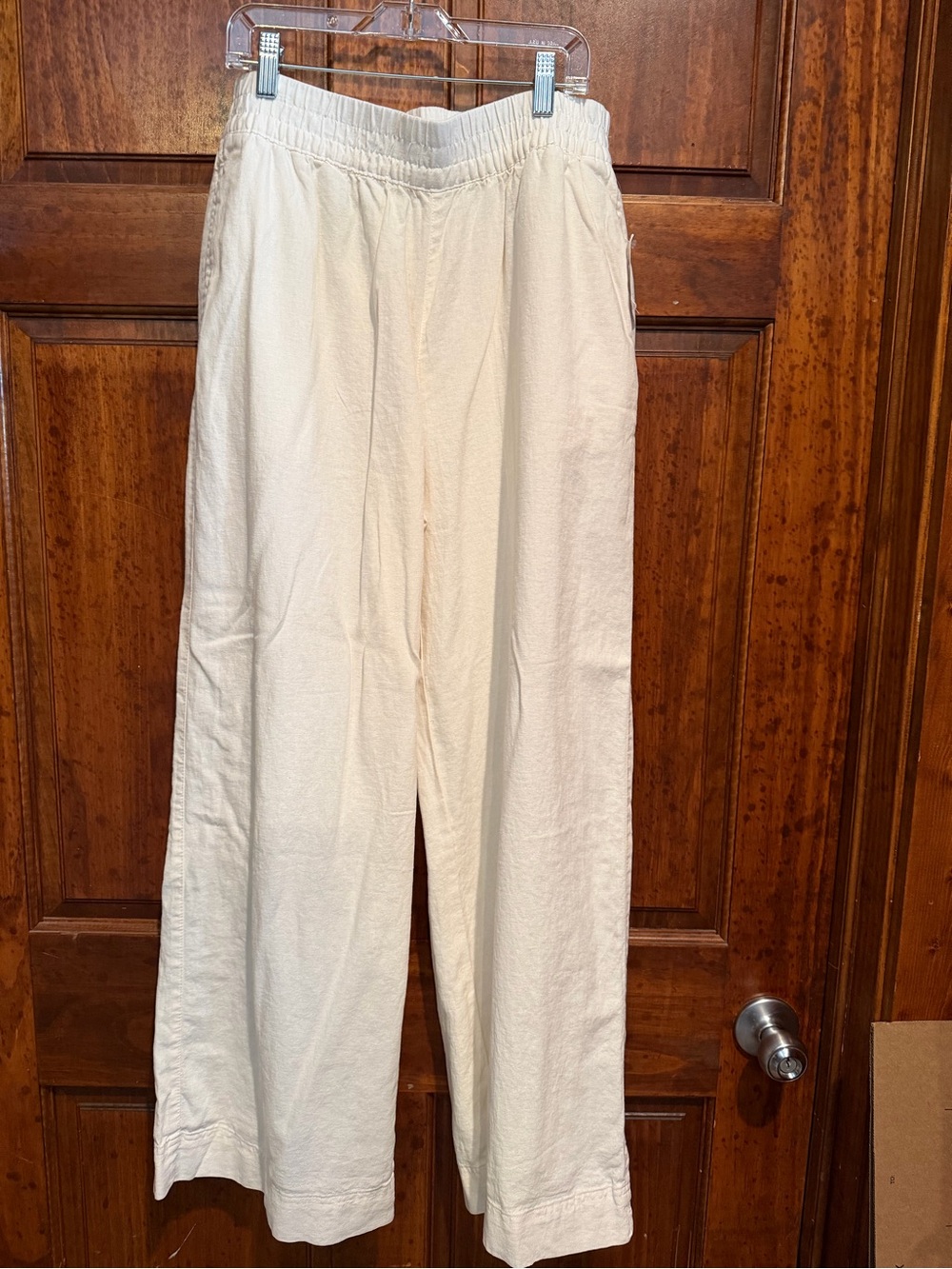 Old Navy Cream Linen Blend Wide-Leg Women's Pants M NWT